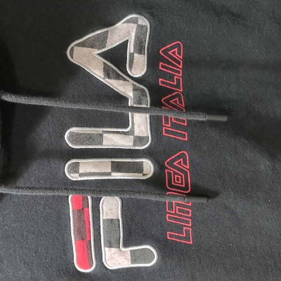 Fila Linea Italia Pullover Hoodie with Checkered Sleeves - Picture 3 of 6